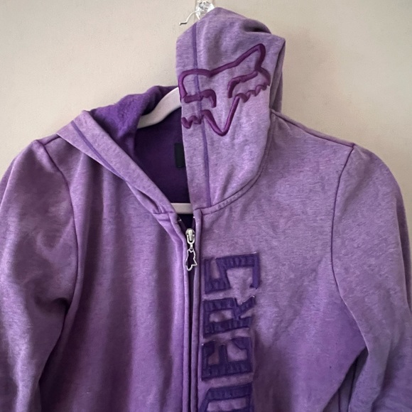 Purple fox zip up hoodie - Picture 3 of 6